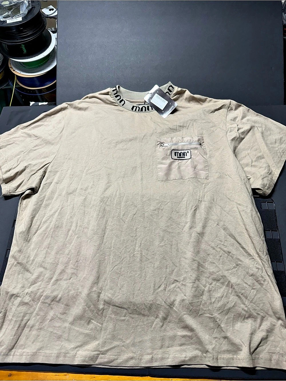 MNML Short Sleeve Pocket T-Shirt in Beige 3XL NWT